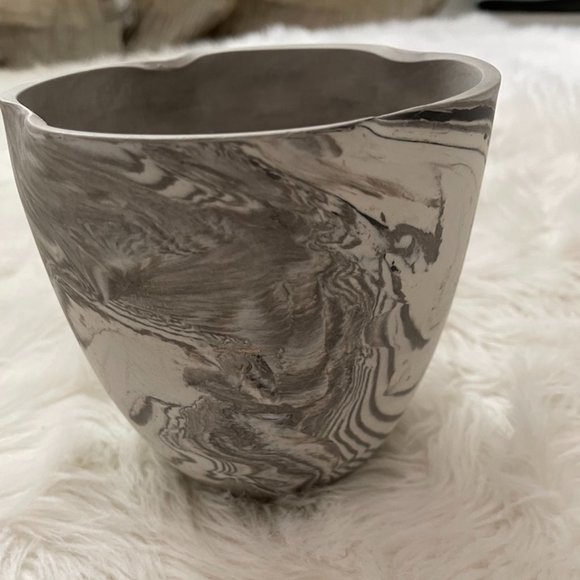Matte Black grey & white Marbled ceramic planter pot - Picture 1 of 10